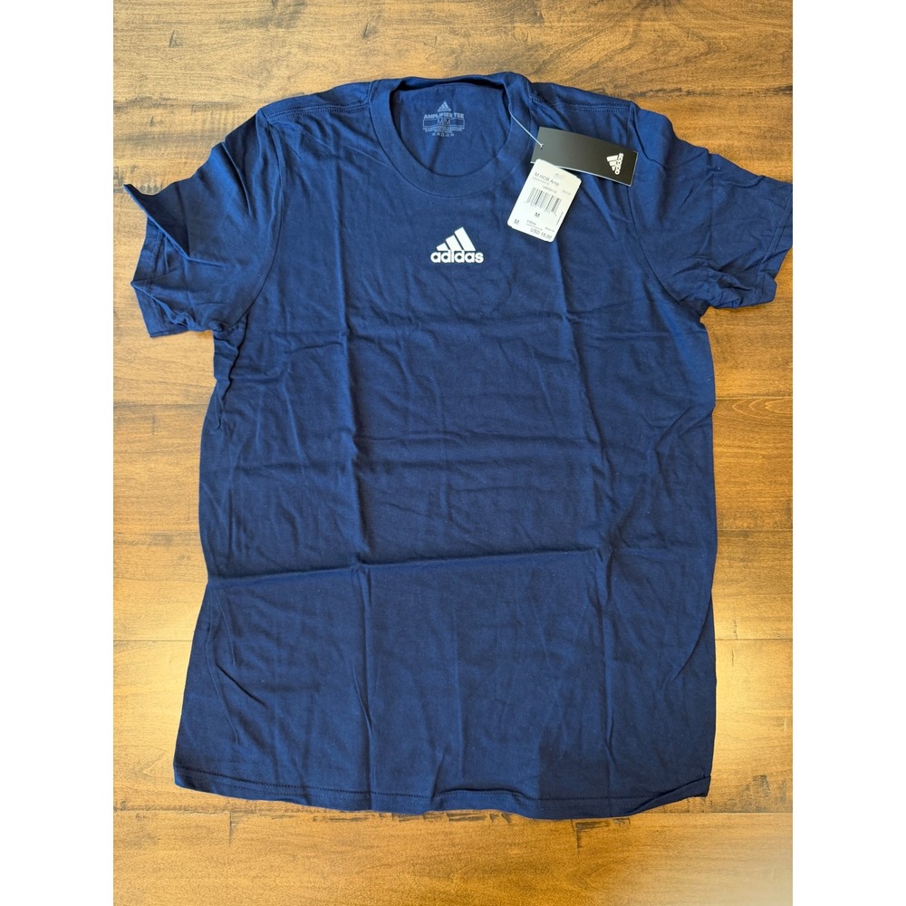 Adidas Kids Amplifier Tee Collegiate Navy White Logo T-Shirt Size M